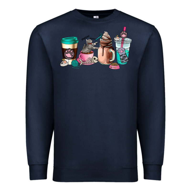 Cat  Coffee Cup Premium Sweatshirt by AdoDesignShop | Teevron