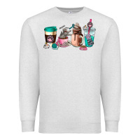 Oatmeal Heather cat  coffee cup Premium Sweatshirt - AdoDesignShop