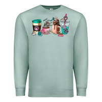Seafoam cat  coffee cup Premium Sweatshirt - AdoDesignShop