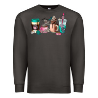 Smoke cat  coffee cup Premium Sweatshirt - AdoDesignShop