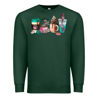 Sports Green cat  coffee cup Premium Sweatshirt - AdoDesignShop