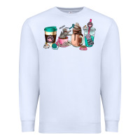 White cat  coffee cup Premium Sweatshirt - AdoDesignShop