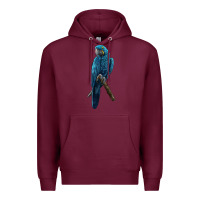 Burgundy Hyacinth Macaw Premium Hoodie - LillyAllenDesigns