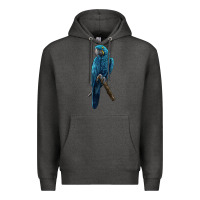 Charcoal Heather Hyacinth Macaw Premium Hoodie - LillyAllenDesigns