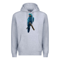 Heather Grey Hyacinth Macaw Premium Hoodie - LillyAllenDesigns