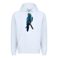 White Hyacinth Macaw Premium Hoodie - LillyAllenDesigns