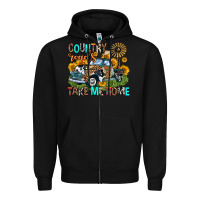Black country roads take me home Zipper Hoodie - Zillion Design Studio