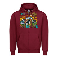 Burgundy country roads take me home Zipper Hoodie - Zillion Design Studio