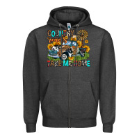 Charcoal Heather country roads take me home Zipper Hoodie - Zillion Design Studio