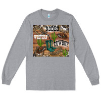 Heather Grey western rodeo Long Sleeve Tee - RanaPortraitStore