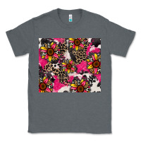 Charcoal Heather sunflower cowhide Classic Tee - Zillion Design Studio