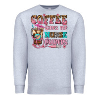 Heather Grey coffee gives me nurse power Premium Sweatshirt - AdoDesignShop