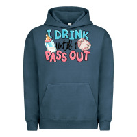 Pigment Midnight Navy i drink until i pass out baby Urban Hoodie - MaliasSmallBusiness