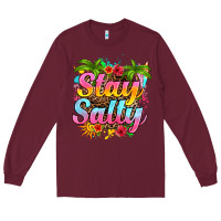 Burgundy stay salty Long Sleeve Tee - RanaPortraitStore