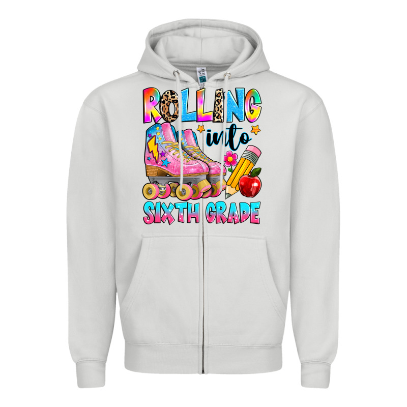Rolling Into Sixth Grade Zipper Hoodie by texasbilliewilder | Teevron