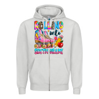 Dove Grey rolling into sixth grade Zipper Hoodie - texasbilliewilder