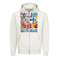 Oatmeal Heather rolling into sixth grade Zipper Hoodie - texasbilliewilder