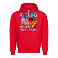 Red rolling into sixth grade Zipper Hoodie - texasbilliewilder