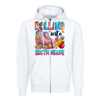 White rolling into sixth grade Zipper Hoodie - texasbilliewilder
