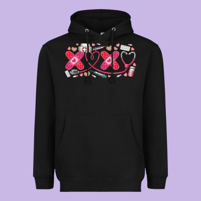 Xoxo Valentine Heavyweight Hoodie Designed By Racoondesign