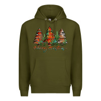 Army Green western christmas trees merry christmas Premium Hoodie - Jasminsmagicworld