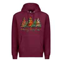 Burgundy western christmas trees merry christmas Premium Hoodie - Jasminsmagicworld