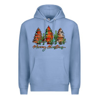 Colony Blue western christmas trees merry christmas Premium Hoodie - Jasminsmagicworld