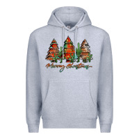 Heather Grey western christmas trees merry christmas Premium Hoodie - Jasminsmagicworld