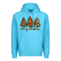 Ocean Blue western christmas trees merry christmas Premium Hoodie - Jasminsmagicworld