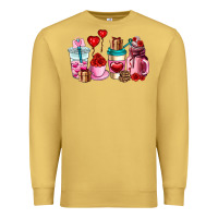 Antique Gold valentines day roses coffee cups Premium Sweatshirt - AdoDesignShop