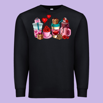 Valentines Day Roses Coffee Cups Premium Sweatshirt Designed By Adodesignshop