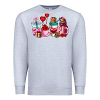 Heather Grey valentines day roses coffee cups Premium Sweatshirt - AdoDesignShop