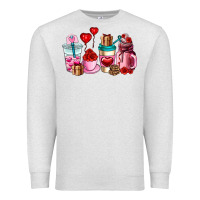 Oatmeal Heather valentines day roses coffee cups Premium Sweatshirt - AdoDesignShop
