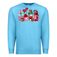 Ocean Blue valentines day roses coffee cups Premium Sweatshirt - AdoDesignShop