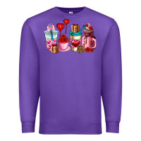 Purple valentines day roses coffee cups Premium Sweatshirt - AdoDesignShop