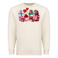 Sandshell valentines day roses coffee cups Premium Sweatshirt - AdoDesignShop