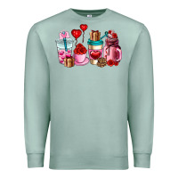 Seafoam valentines day roses coffee cups Premium Sweatshirt - AdoDesignShop