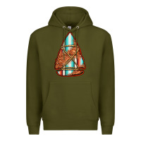 Army Green turquoise serape tooled leather arrowhead Premium Hoodie - Jasminsmagicworld
