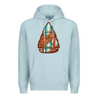 Blue Mist turquoise serape tooled leather arrowhead Premium Hoodie - Jasminsmagicworld