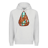 Dove Grey turquoise serape tooled leather arrowhead Premium Hoodie - Jasminsmagicworld