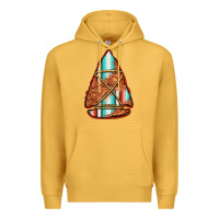 Mustard turquoise serape tooled leather arrowhead Premium Hoodie - Jasminsmagicworld