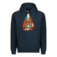 Navy turquoise serape tooled leather arrowhead Premium Hoodie - Jasminsmagicworld