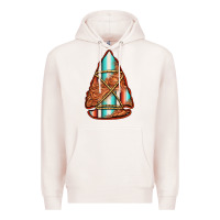 Pale Pink turquoise serape tooled leather arrowhead Premium Hoodie - Jasminsmagicworld