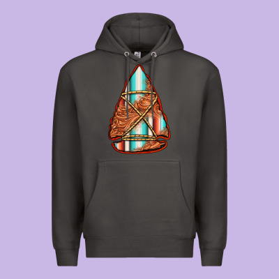 Turquoise Serape Tooled Leather Arrowhead Premium Hoodie Designed By Jasminsmagicworld