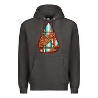 Smoke turquoise serape tooled leather arrowhead Premium Hoodie - Jasminsmagicworld