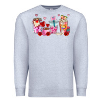 Heather Grey valentines day coffee cup Premium Sweatshirt - AdoDesignShop