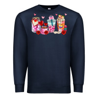 Navy valentines day coffee cup Premium Sweatshirt - AdoDesignShop