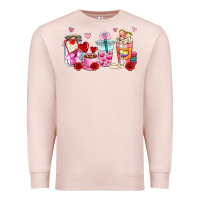 Pale Pink valentines day coffee cup Premium Sweatshirt - AdoDesignShop