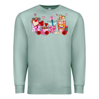 Seafoam valentines day coffee cup Premium Sweatshirt - AdoDesignShop