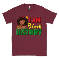 Burgundy i am black history with afro black girl Classic Tee - texasbilliewilder